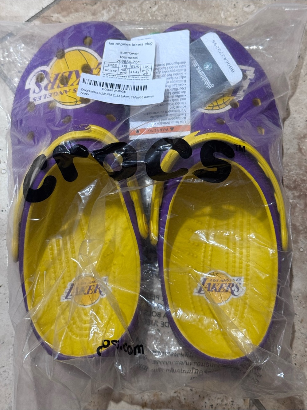 CROCS Los Angeles Lakers Purple & Yellow Classic Clog